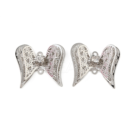 Brass Crystal Rhinestone Filigree Connector Charms RB-CBA890A-01P-1
