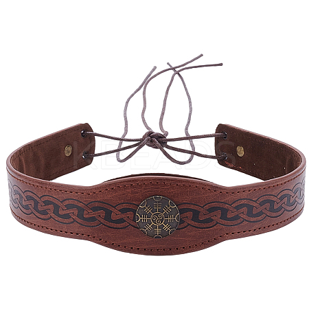 PU Leather & Alloy Headbands Hair Accessories for Women Girls OHAR-WH20009-02A-02-1