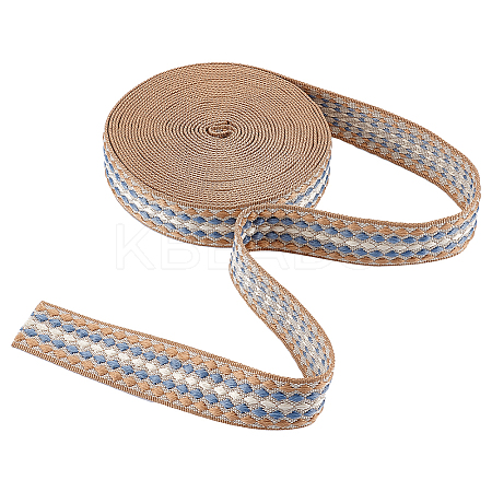 10 Yards Polyester Jacquard Ribbon OCOR-WH0101-187D-1