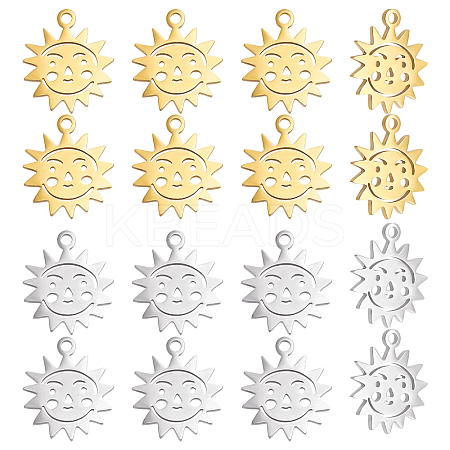 DICOSMETIC 16Pcs 2 Colors 304 Stainless Steel Charms STAS-DC0008-16-1