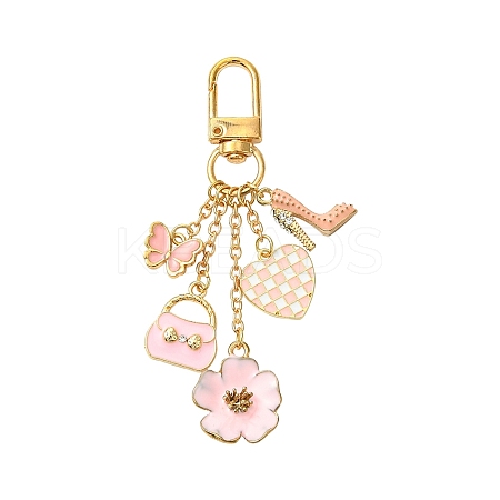 Flower/Bag/Heart Alloy Enamel Pendant Decoration HJEW-FS00025-04-1