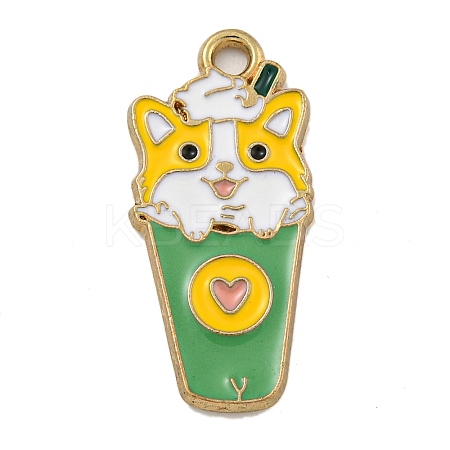 Cartoon Alloy Enamel Pendants ENAM-H045-05G-01-1
