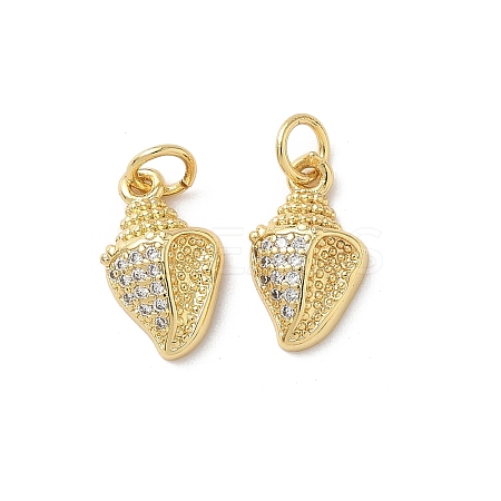Brass Micro Pave Cubic Zirconia Charms KK-D502-26F-G-1