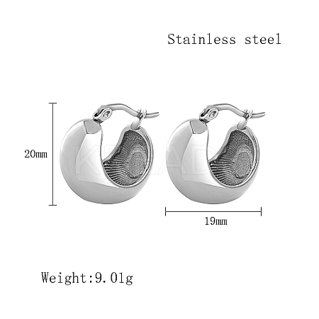 Non-Tarnish 304 Stainless Steel Hoop Earrings for Women QX9021-12-1