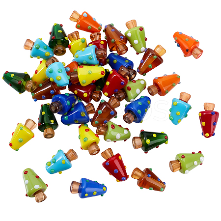 48Pcs 8 Colors Handmade Lampwork Bumpy Beads LAMP-PA0001-52-1