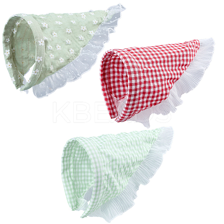 3Pcs 3 Styles Lace Triming Cloth Headbands for Women OHAR-CY0001-18-1