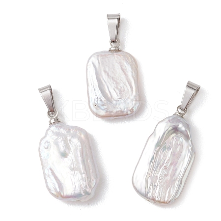Natural Baroque Pearl Keshi Pearl Pendants PALLOY-JF05113-1