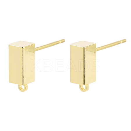 Brass Stud Earrings Findings EJEW-B063-07G-1