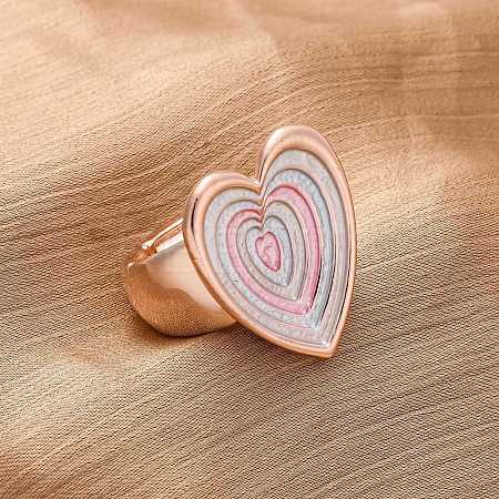 Zinc Alloy & Enamel Stretch Finger Rings for Women RJEW-M101-01D-G-1