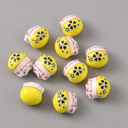 Handmade Porcelain Beads PORC-WH0016-02D-1