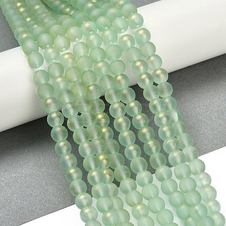 Spray Painted Glass Round Bead Strands LS-DGLA-Q015-8mm-22-1