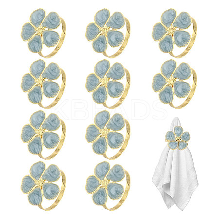 Flower Iron Enamel Napkin Rings AJEW-WH0077-019-1