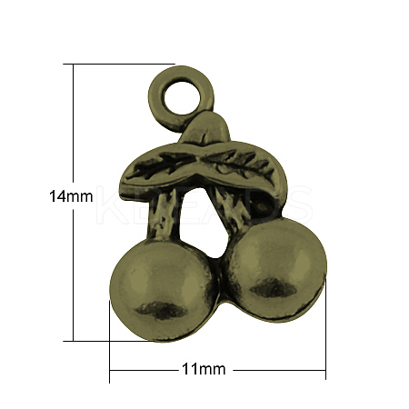 Tibetan Style Alloy 3D Cherry Charms TIBEP-23493-AB-NR-1