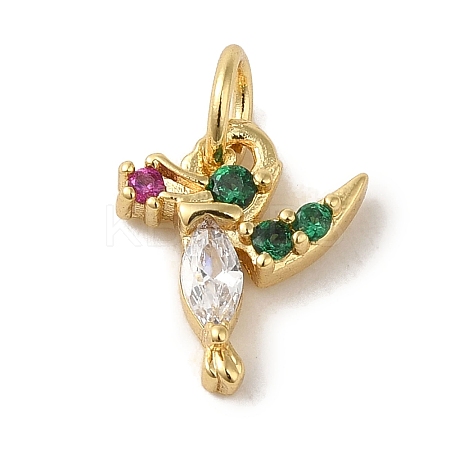 Brass Micro Pave Colorful Cubic Zirconia Pendants KK-R162-022D-G-1