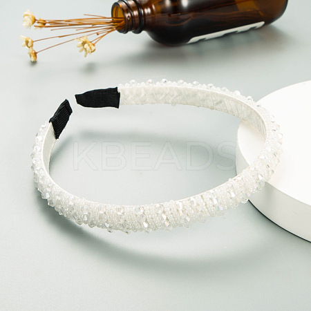 Bling Bling Glass Beaded Hairband OHAR-PW0007-27B-1