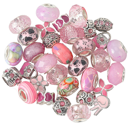 Alloy Rhinestone/Resin European Beads MPDL-SC0001-11A-1