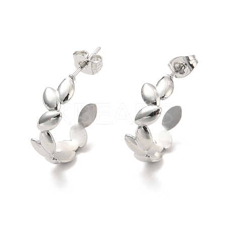 Non-Tarnish 304 Stainless Steel Leaf Wrap Stud Earring EJEW-P202-03P-1