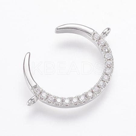 Brass Micro Pave Cubic Zirconia Links ZIRC-G109-56P-NR-1