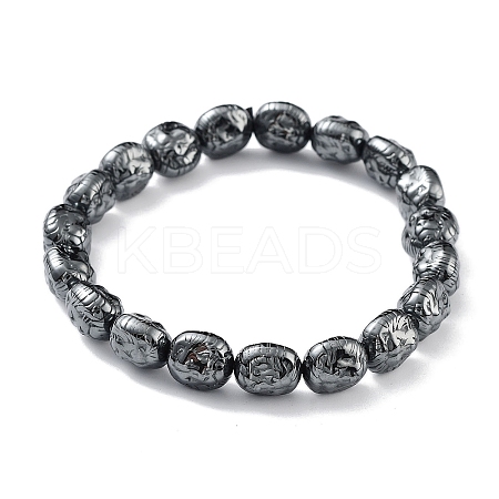 Non-Magnetic Synthetic Hematite Beaded Stretch Bracelets BJEW-H589-01I-1