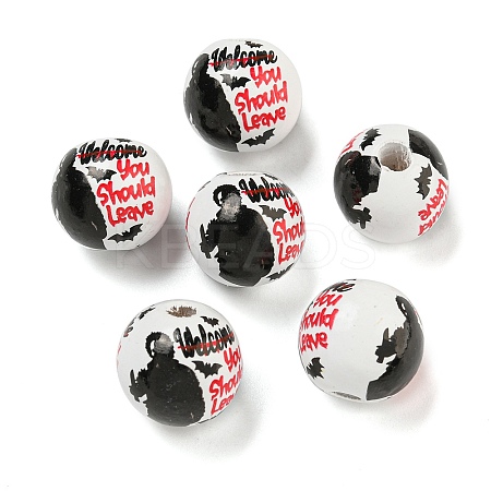 Halloween Series Wood European Beads WOOD-U002-01E-1
