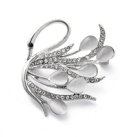 Swan Alloy Brooch JEWB-C037-33A-P-1