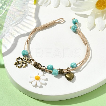 Polyester Braided Bead Bracelets BJEW-JB11362-1