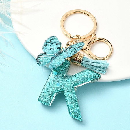 Resin & Acrylic & Faux Suede Tassel Keychain X1-KEYC-YW00119-11-1