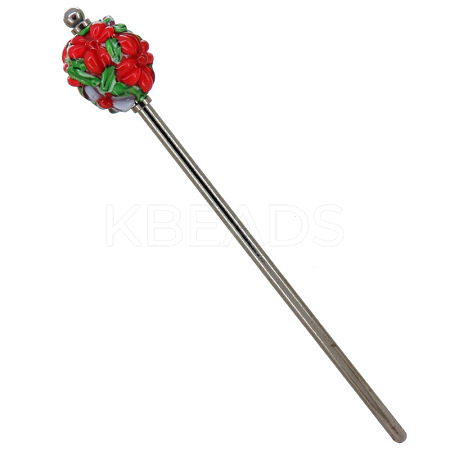 Lampwork & Brass Hair Sticks PW-WG50A30-08-1