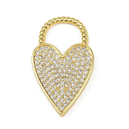 Brass Micro Pave Cubic Zirconia Pendants KK-M322-40G-1