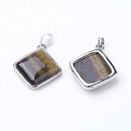 Natural Tiger Eye Pendants G-E420-08P-1