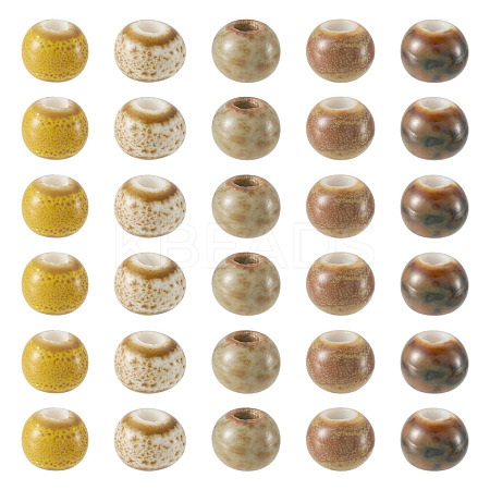 50Pcs 5 Colors Handmade Porcelain Beads PORC-TADJ0001-06B-1