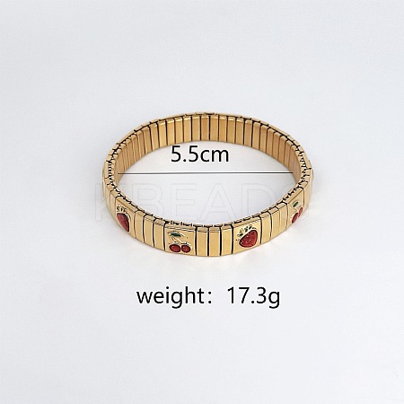 304 Stainless Steel Enamel Stretch Bracelets for Women FS-WG7EEC2-06-1