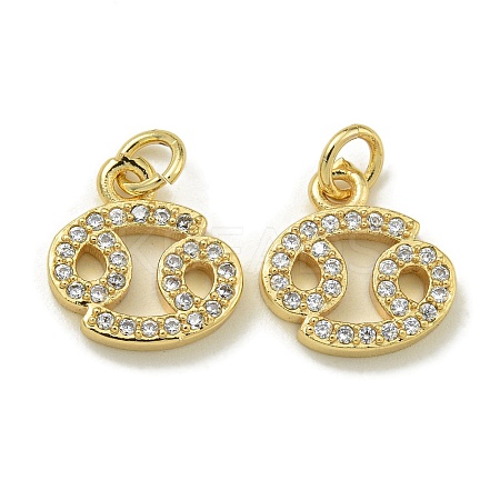 Rack Plating Brass Micro Pave Cubic Zirconia Pendants KK-K386-02J-G-1