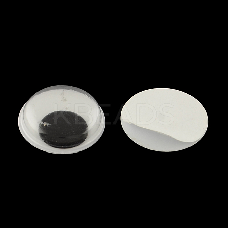 Black & White Plastic Wiggle Googly Eyes Buttons DIY Scrapbooking Crafts Toy Accessories with Label Paster on Back LS-KY-S002B-14mm-1