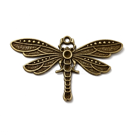 Tibetan Style Alloy Dragonfly Pendant Rhinestone Settings X-TIBEP-922-AB-FF-1