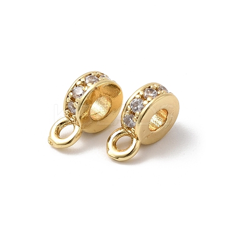 Brass Micro Pave Cubic Zirconia Tube Bails KK-Z137-06G-1