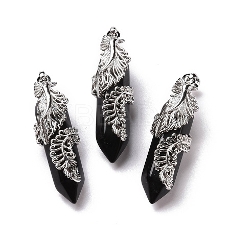 Natural Obsidian Pendants G-E059-02AS-02-1