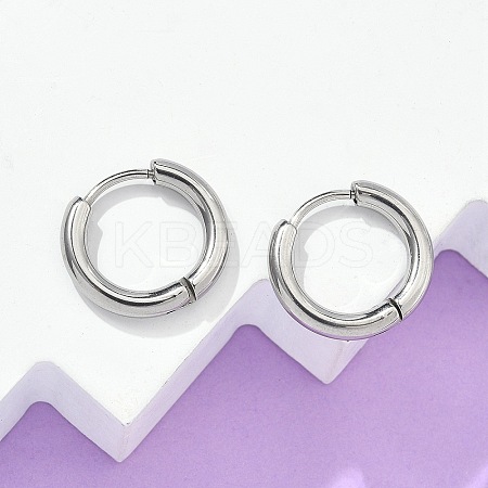 Tarnish Resistant 304 Stainless Steel Huggie Hoop Earrings EJEW-F111B-16mm-P-1