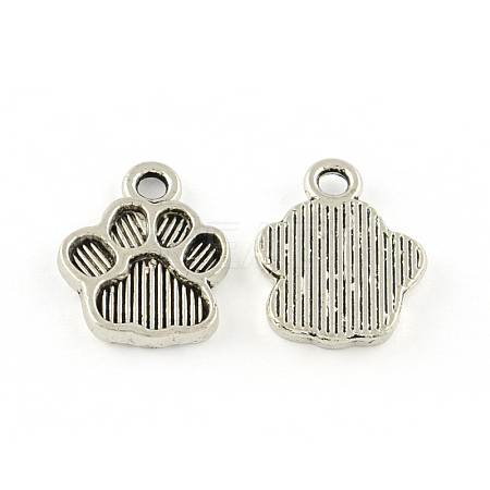Dog Paw Prints Tibetan Style Alloy Pendant Enamel Settings TIBEP-R338-30AS-NR-1