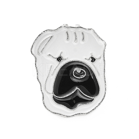 Dog Enamel Pin with Brass Butterfly Clutches JEWB-A006-03D-1
