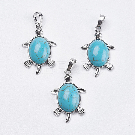 Synthetic Turquoise Pendants G-F265-01L-1