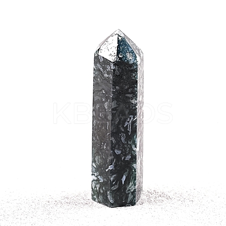 Point Tower Natural Moss Agate Home Display Decoration PW-WG04107-58-1