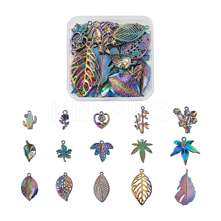 30Pcs 15 Style Rainbow Color Alloy Pendants FIND-BY0001-18-1