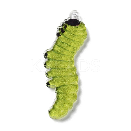 Green Yellow Acrylic Penadnts OACR-A028-01B-1
