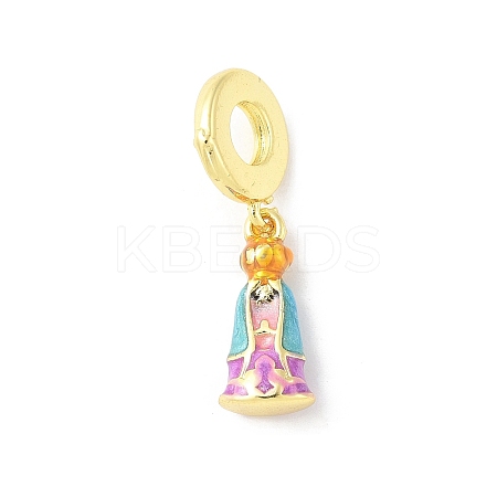 Brass Enamel Virgin European Dangle Charms KK-Z101-03G-02-1