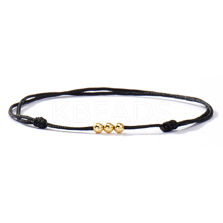 Brass Round Bead Braided Bracelets QM9209-5-1