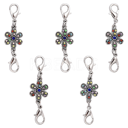 5Pcs Alloy Pendant Decorations HJEW-YW00135-1