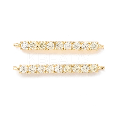 Rack Plating Brass Micro Pave Cubic Zirconia Connestor Charms KK-D073-03G-01-NR-1