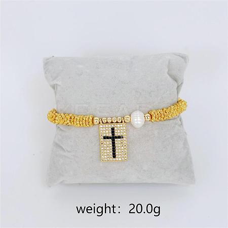 Bohemian Style Brass Rectangle Charm Bracelets FS-WG04134-06-1