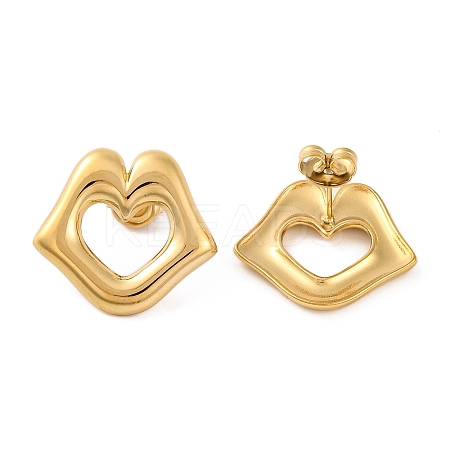Ion Plating(IP) 304 Stainless Steel Stud Earrings EJEW-G395-08G-1